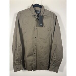 NWT Scotch & Soda Amsterdam Couture Men's Medium Button Shirt Brown MSRP $98 (M)